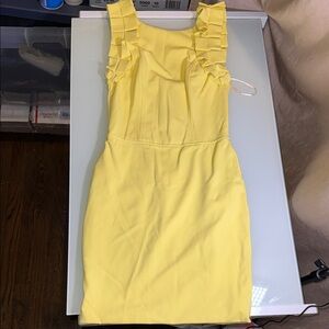 Yellow Sleeveless Ruffle Dress